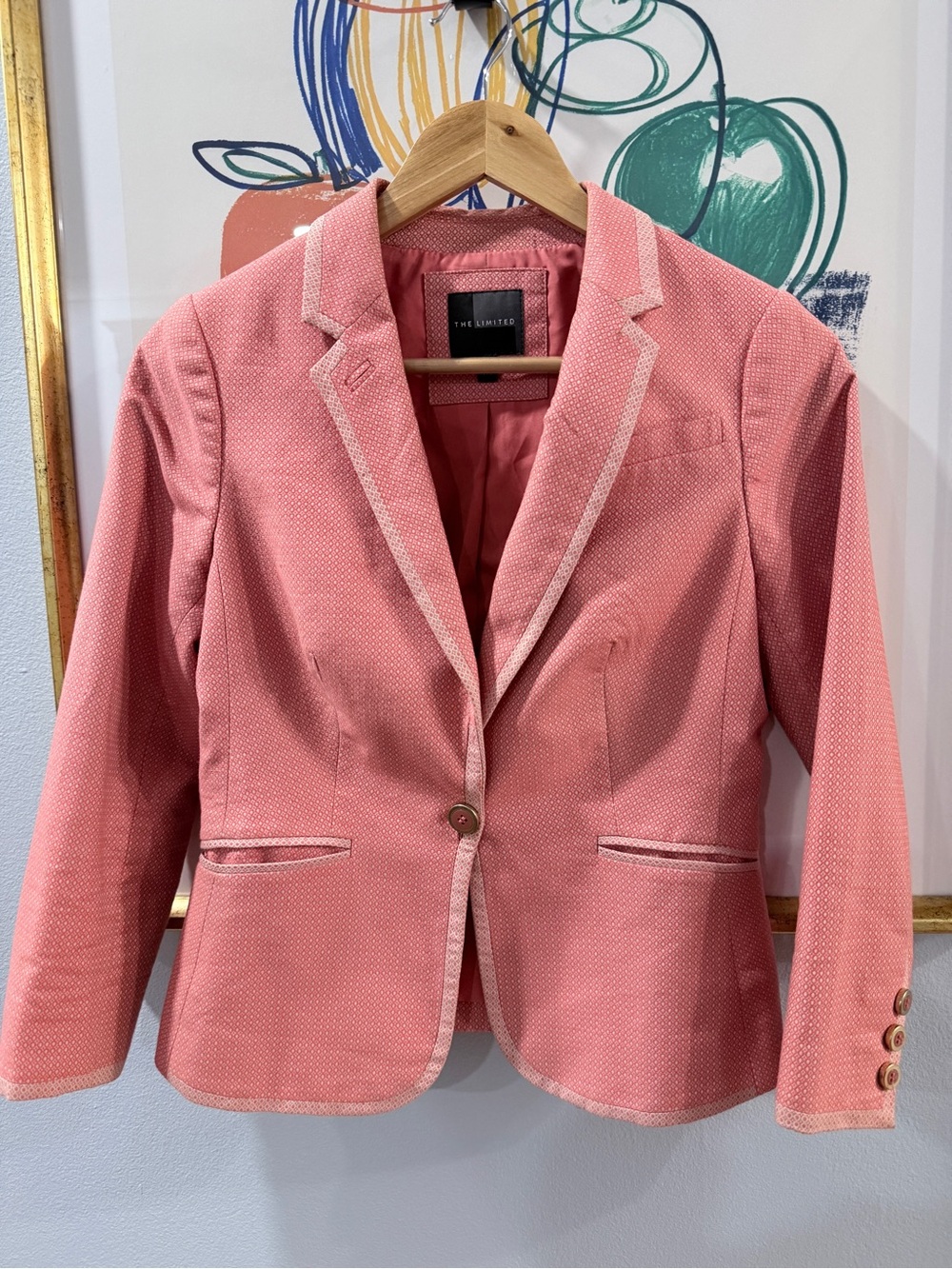The Limited Fine Print Single Button Jacket Blazer Pink